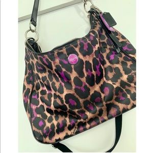 Coach Purple Ocelot Hobo Crossbody Bag